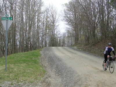 Dropped my chain into the little ring somewhere on Shaker Mountain Road... a fast descent awaits after the left turn.