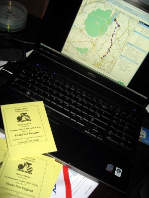 Brevet cards, maps, and a cue sheet... 