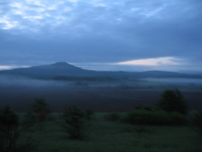 Mt. Philo in the early morning light and fog...