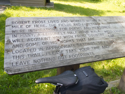 Robert Frost trail sign